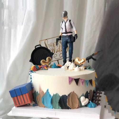 网红吃鸡生日蛋糕创意定制绝地求生和平精英蛋糕全国同城配送男友