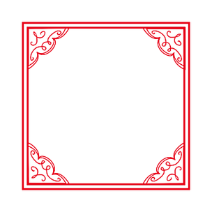 简约矩形花边中国风红色纹理边框