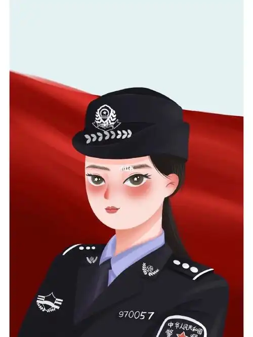 人物插画女警察