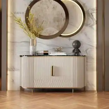 美式轻奢餐边柜现代简约大理石玄关柜客厅边柜靠墙餐厅收纳储物柜