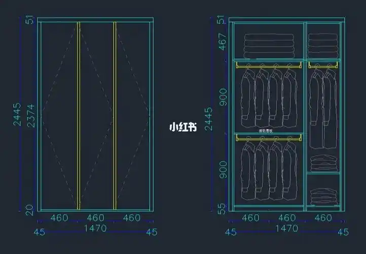 三门衣柜这样设计挂衣量超乎想象