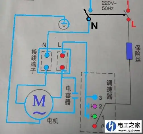 电风扇电容怎么接线图