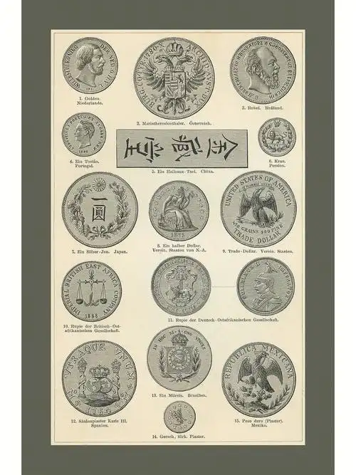 19世纪末的各国钱币图鉴