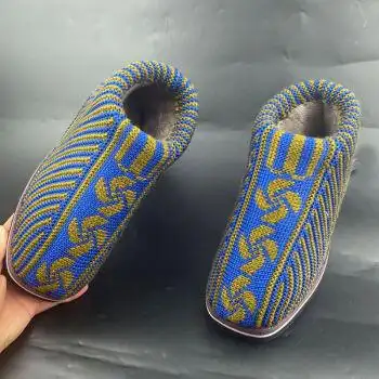 毛线拖鞋男冬季手工编织成品纯手工毛线棉鞋女款针织加绒加厚保暖鞋