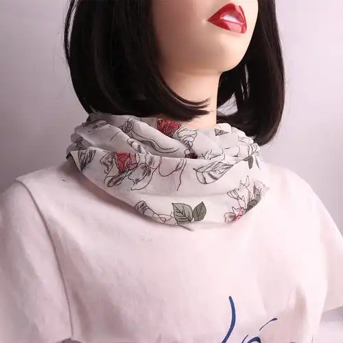 盛世尼曼夏季薄款护颈小围脖防晒颈部遮疤女春秋户外纱巾丝巾空调围巾