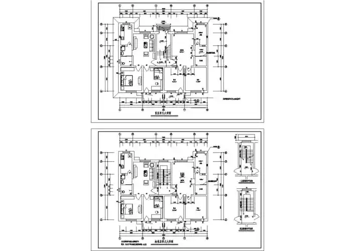 某住宅楼户型平面设计图纸(共2张)