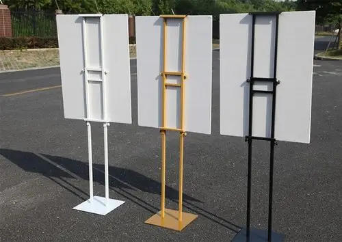 升降双面海报架铁展示架挂画架广告牌立牌指示牌kt板支架宣传支架_双