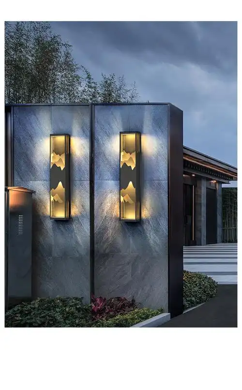 太阳能防水壁灯新中式太阳能壁灯户外庭院灯别墅外墙防水壁灯景观氛围