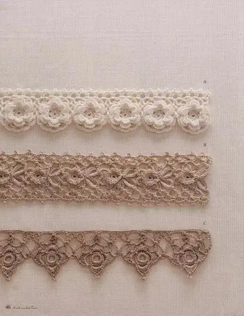 钩针花边一批精美的毛衣边图解在编织毛衣的时候大有用处