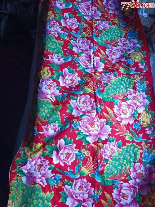 七八十年代左右纯棉全新品38米长的被面e57全新品38米长品相如图