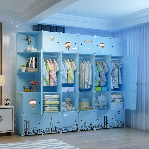 儿童简易衣柜现代简约塑料宝宝衣橱家用卧室储物衣柜