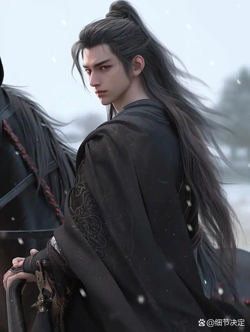 古风男子⑦蹁跹骑士,飒爽英姿 骑马男子古风翩, 英姿勃发傲世间.