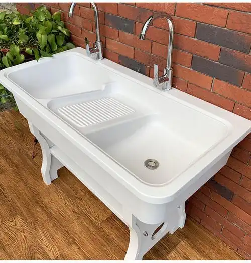 石英石洗衣池带搓板石材洗衣盆石头整石一体洗衣池阳台家用洗衣槽