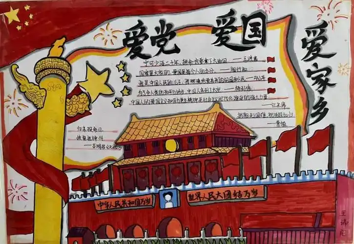 "不忘初心跟党走 青春喜迎二十大"手抄报作品-图1