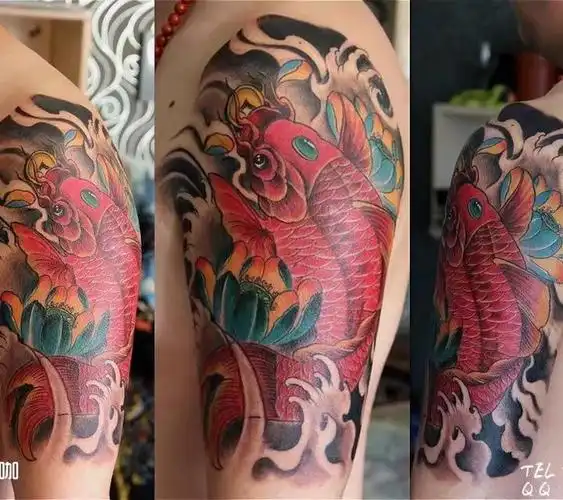 鲤鱼_纹身图案手稿图片_张杨的纹身作品集