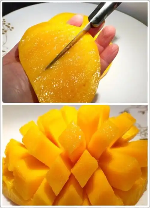 漂亮花式芒果花怎么切