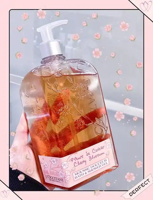 现货真是500ml欧舒丹甜蜜樱花沐浴露身体按压大容量沐浴露