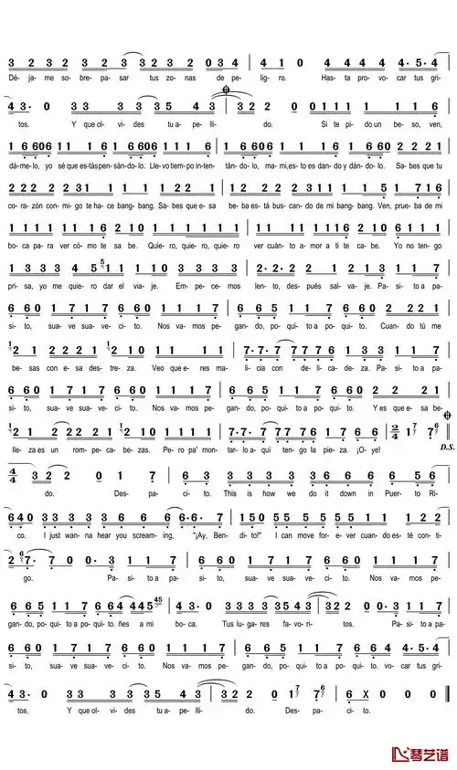 despacito简谱-justin bieber-我想成为你生命的韵律2