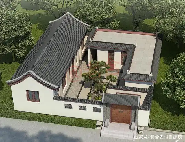 第一套:徽派式风格,古色古香,大气美观,造价预算10万