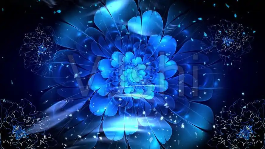 蓝色大花音乐舞台背景素材