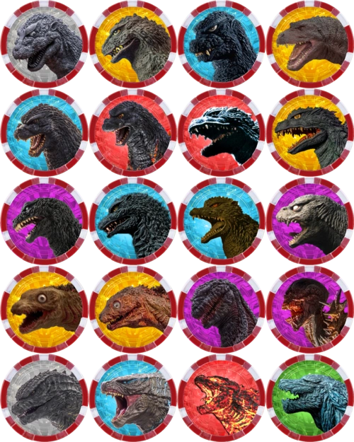 自制哥斯拉全套怪兽勋章