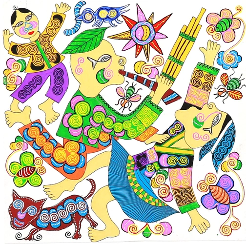 云展|"生命礼赞的乐天派——平坡苗族绘画展"②民俗风情入画来