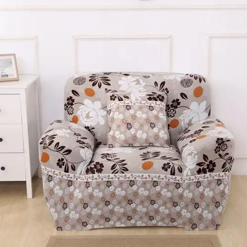 老式皮沙发套全包沙发罩力防滑盖布通用套单人布艺沙发套 绽放 四人