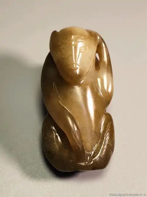 明清玉器明代老提油老玉灵猴老玉古玉和田玉