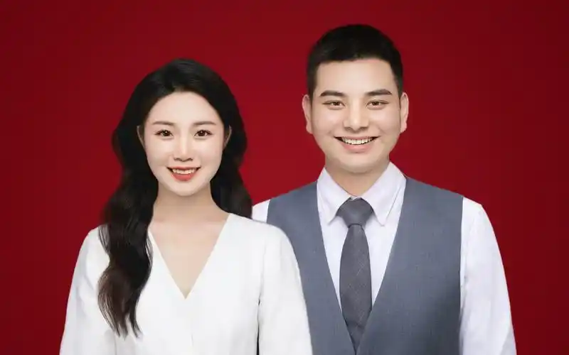 结婚登记照标准笑容来啦!