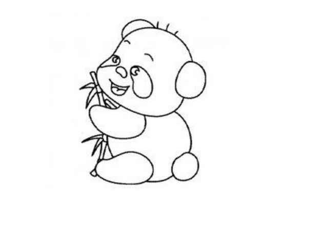 萌化人心的熊猫吃竹子简笔画,赶快给孩子收藏起来吧