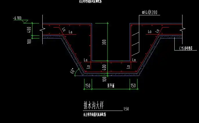 钢筋工程中 排水沟