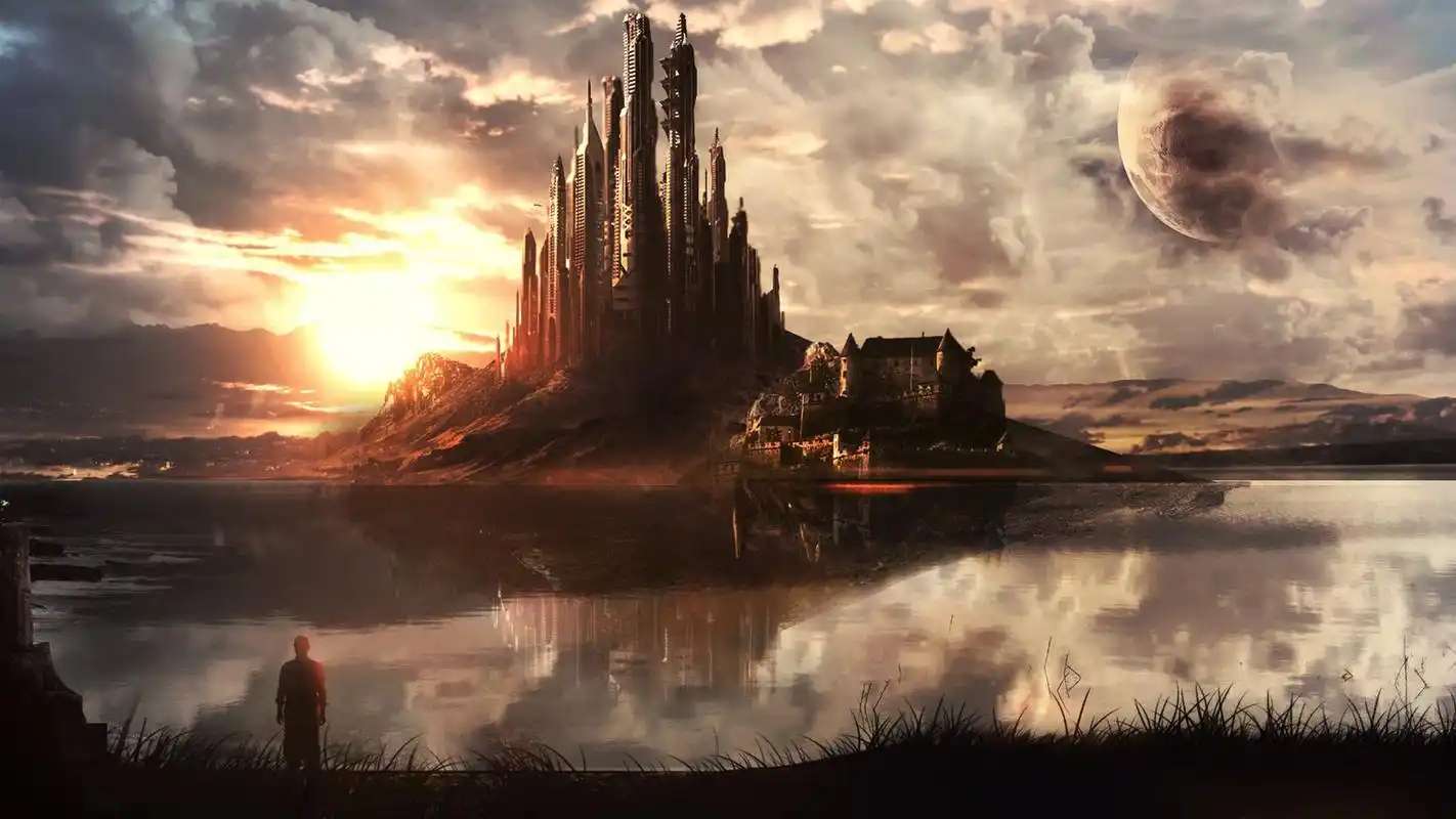 未来城市科幻画桌面壁纸