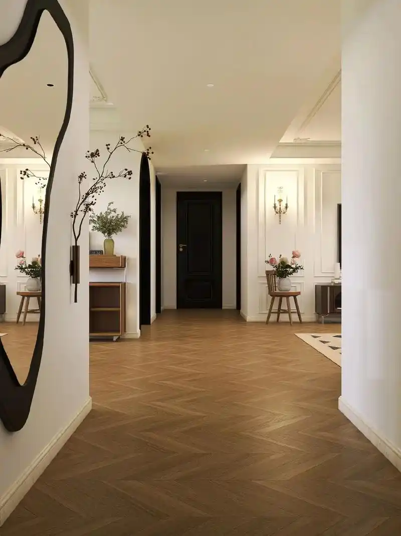 法式装修丨美拉德配色法 鱼骨纹木纹砖.