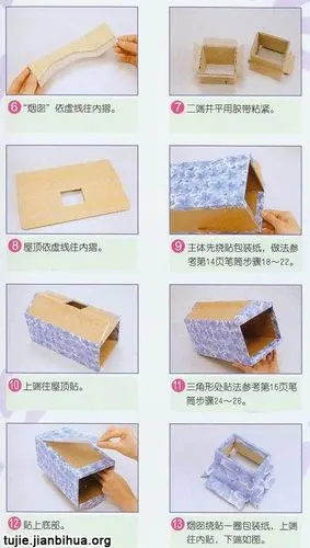 这就是一个有独特的创意的房子型抽纸盒,纸巾从烟囱抽出,就像袅袅的