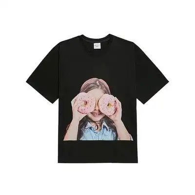 adlv男女情侣圆领短袖t恤lisa同款甜甜圈热情泡沫女孩百搭宽松潮