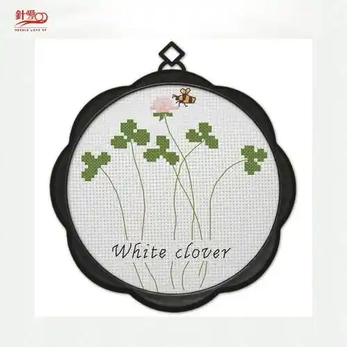 针爱99印花十字绣小学生手工课学校手工团购小幅图案三叶草简单绣_7折