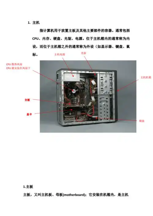 组装电脑主机组成docx7页