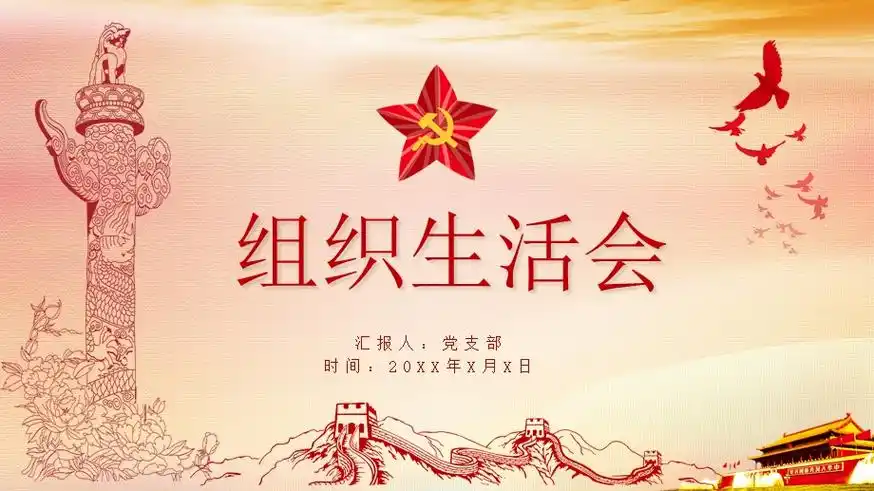 党支部组织生活会ppt会议准备过程组织生活会会后总结ppt模板pptx