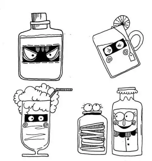 黑白小物品简笔画