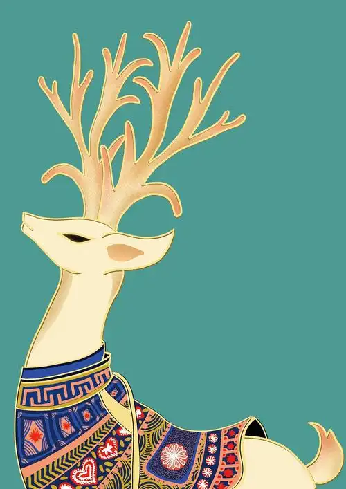 手绘鹿