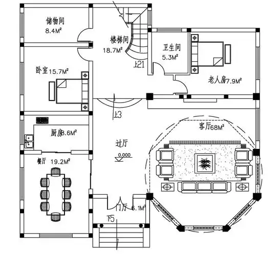 欧式三层别墅设计图平面图