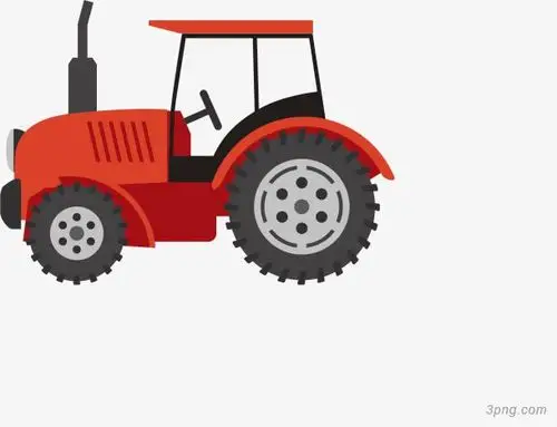 卡通拖拉机png素材透明免抠图片装饰效果