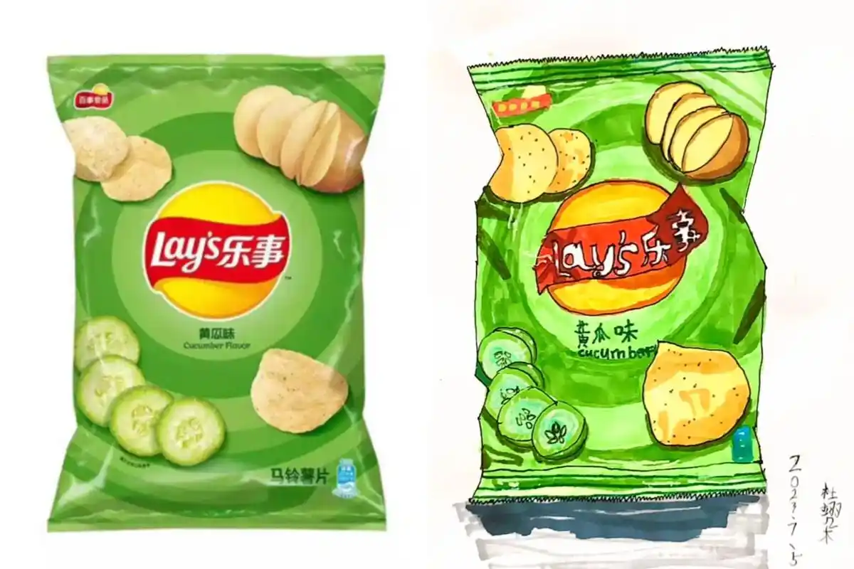 来吃一口不.写生乐事薯片,适合三四年级的宝贝们#零食 #马克 - 抖音