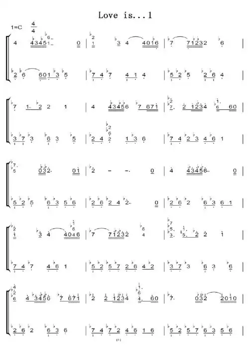 1(白日梦) 初学者c调简易版 钢琴双手简谱 钢琴简谱 钢琴谱