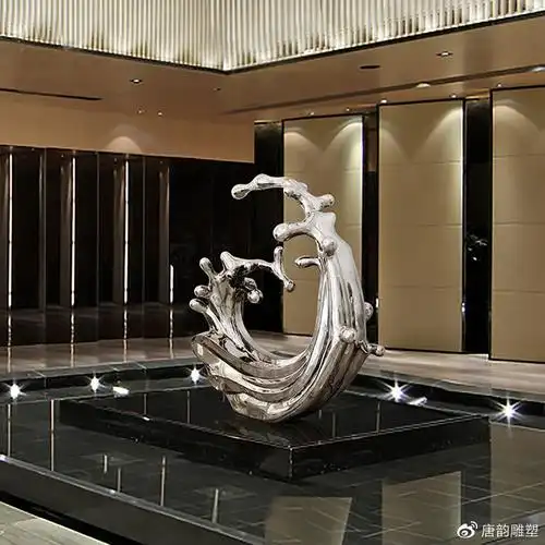 不锈钢镜面浪花雕塑水花雕塑