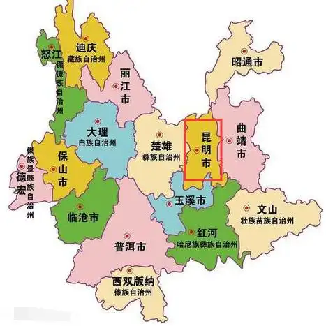 云南省昆明市在地图的经纬度是多少?