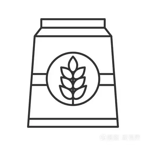 插画 面粉纸袋线形图标.细线插图.轮廓符号.矢量隔离轮廓图.eps