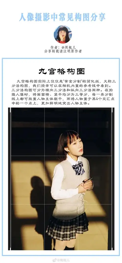 人像摄影中常见构图