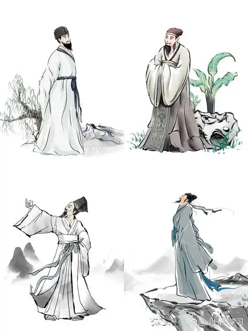 【免抠】古风水墨人物97