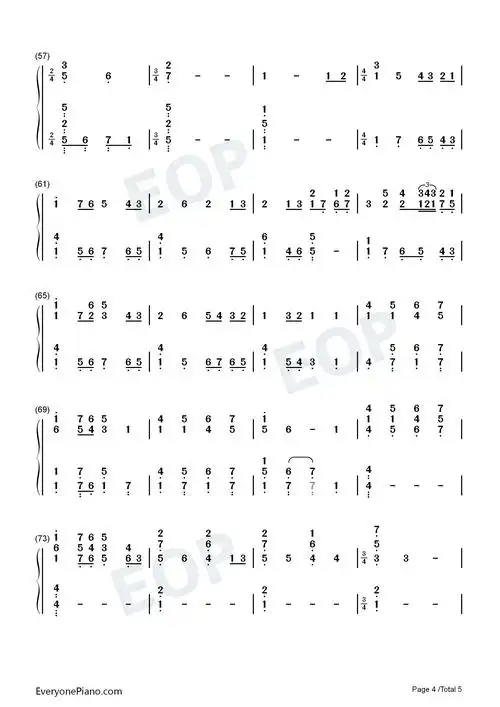 hymn to the sea-大海的咏叹-泰坦尼克号插曲双手简谱预览4